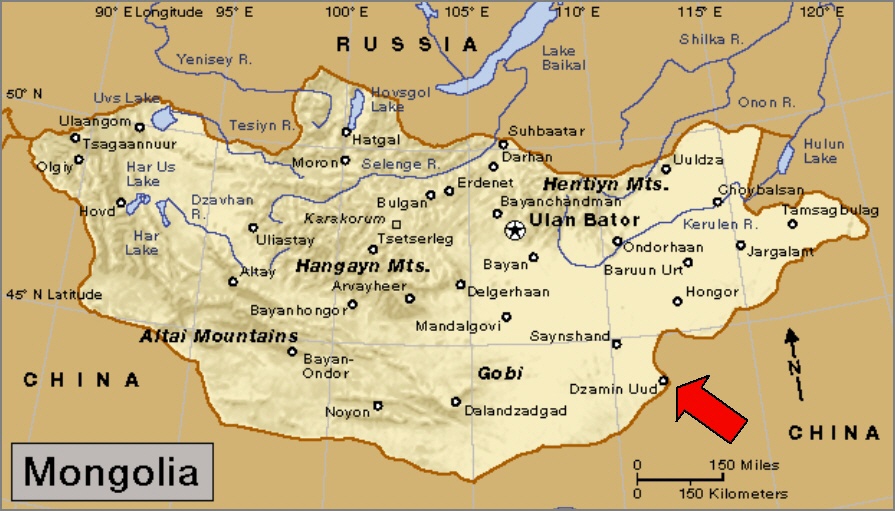 Landkarte Mongolei: